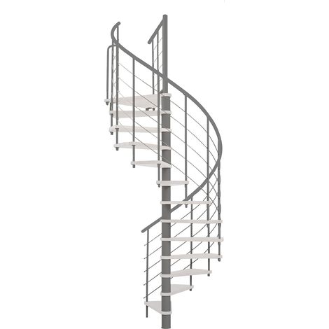 Minka Spindeltreppe Venezia Smart 38 - 305,5cm Geschosshöhe Weiß Grau 120cm Durchmesser (1/5)