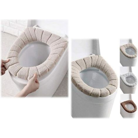 Housse De Siège De Toilette - Peluche - Diamètre 30 Cm - Pour Toilettes Rondes Et Ovales - 1 Pièce (1/5)