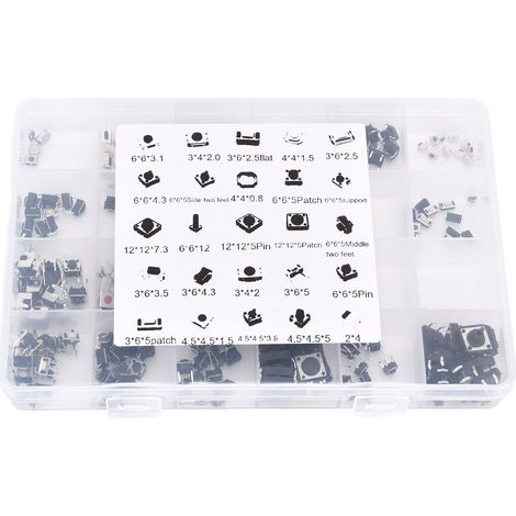 Set mit 250 berührungsempfindlichen Mikro-Drucktasten (25 Werte) für Fernsehgeräte und Audiogeräte. (1/5)