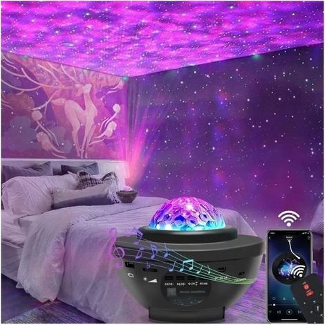 (red, green, blue, white)Night Floodlight Galaxie Starry LED - Speaker Bluetooth - Timer (1/4)