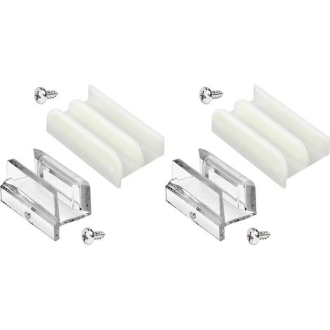 Lot de 2 rails inférieurs coulissants M6219 (2 tailles) pour portes de douche en verre de 1/2 po et 3/8 po d'épaisseur. (1/5)