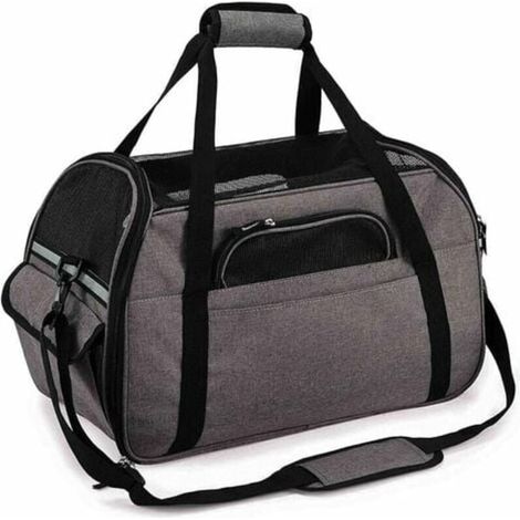 Sac de transport pour Chat/Petit Chien/Lapin, panier cabine pour animaux, sac à main/bandoulière pour voyage en train/voiture/avion (1/5)