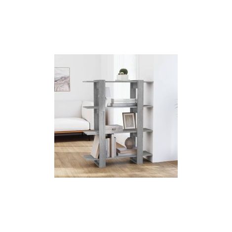 Bibliothèque-Séparateur de pièce Sonoma gris 100x30x123,5 (1/5)