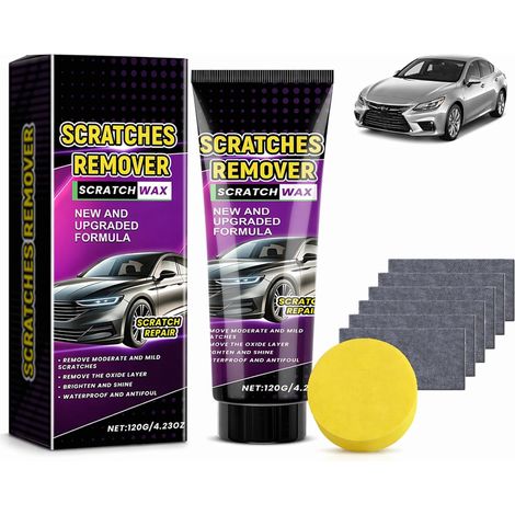 Efface Rayure Voiture 120 g,Kit Réparation Rayure Carrosserie avec 6 Chiffons Nano & éponge de Polissage,Pate Efface Rayures Auto,Polish Voiture Rénovateur Carrosserie,Entretien Peinture Auto et Phare (1/5)