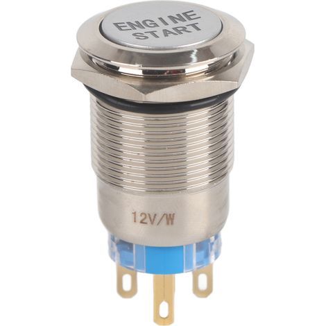 Bouton de démarrage moteur de voiture 12V étanche, interrupteur d'allumage poussoir en acier inoxydable argenté (1/5)