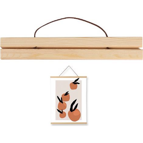 Porte-Affiche Magnetique - Bois Massif Pin - 21 Cm - Pour Affiches Photos Tableaux - 1 Piece (1/5)