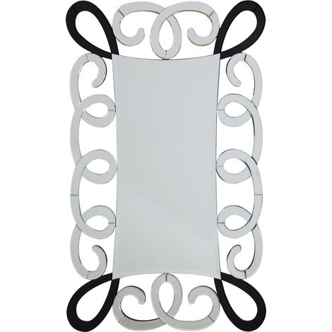 Premier Housewares Black and Silver Scroll Design Wall Mirror (1/4)