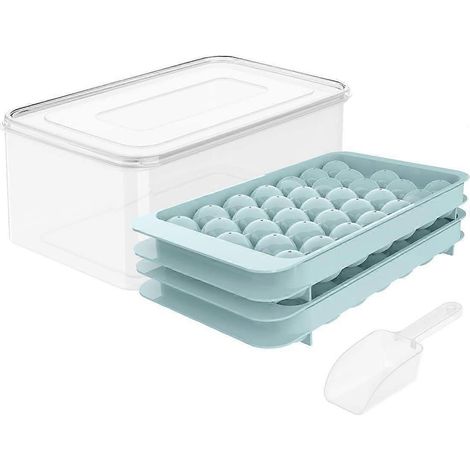 Bac à glaçons avec couvercle, bac à glaçons avec couvercle et boîte, bac à glaçons en silicone et support (1/4)