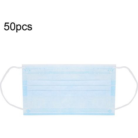 50 masques de protection jetables en tissu non tissé avec filtre buccal (1/5)