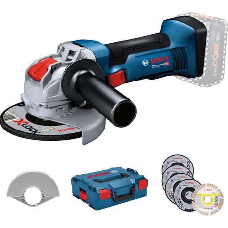 Bosch Professional 18V System Meuleuse d'angle GWX 18V-8 (disque Ø 125 mm, avec fixation X-Lock, y compris jeu de 5 disques de tronçonnage et de meulage, dans L-BOXX 136) - Édition Amazon