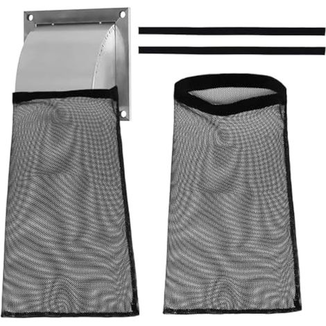 Lot de 2 sacs anti-peluches pour grille d'aération de sèche-linge avec bandes adhésives à crochet - Housse de ventilation extérieure pour sèche-linge extérieur - Capture des peluches et de la (1/5)