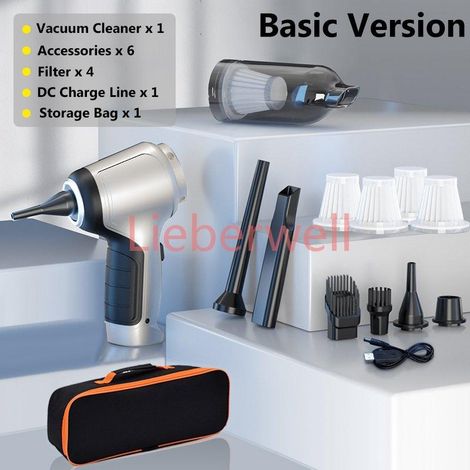 Aspirateur de voiture sans fil forte aspiration portable humide sec aspirateur automatique maison et voiture double usage Mini aspirateur appareil ménager,basic 4HEPA bag