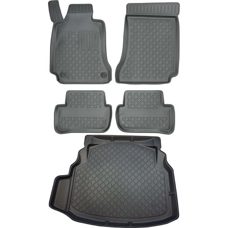 Set di tappetini per auto e tappetino per bagagliaio per Mercedes Classe C W204 berlina dal 04.2007 al 02.2014.
