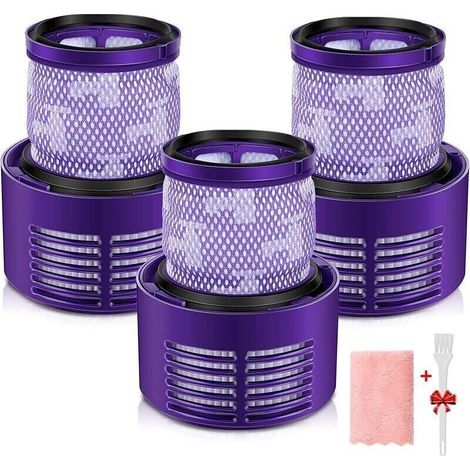 3 Filtres pour Dyson Cyclone V10 SV12 Aspirateurs V10 Absolute Animal Motorhead Pro Total Clean Extra, Lot de 3 Filtre Lavable de
