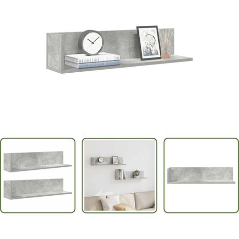 Holzwerkstoff - Wandregale 2 Stk. Betongrau 75x16,5x16,5 cm Holzwerkstoff (1/5)