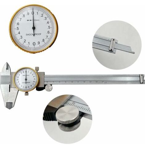BARKBUSTERSCadran Étriers 0-150mm 0.02mm Haute Précision Industrie Acier inoxydable Vernier Caliper Pied à coulisse à cadran Outil de mesure métrique antichoc