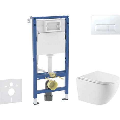 Geberit Duofix - Set de bâti-support, cuvette Oudee et abattant softclose, plaque de déclenchement Delta50, blanc alpin SANI11CA31125