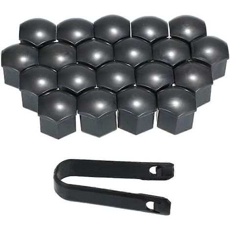 Lot de 20 cache-écrous de roue hexagonaux de 19 mm, rouges (1/5)