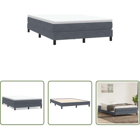 Sommeil réparateur - Sommier à lattes de lit sans matelas gris foncé 140x210 cm (1/5)