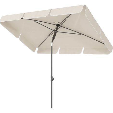 Ombrellone Rettangolare con 3 Inclinazioni, in Metallo e Poliestere, 183x122x222 cm, Beige (1/4)