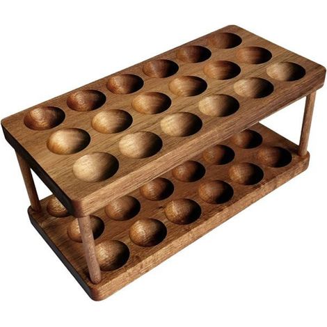 BelleRise - Boîte de rangement pour œufs  Porte-œufs de comptoir  Plateau à œufs double niveau (1/5)