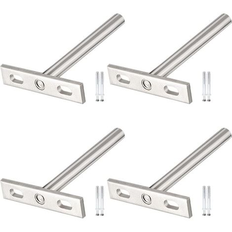 soportes invisibles para estantes flotantes, fijación oculta, soporte de pared en forma de T para estantes de madera, soportes invisibles para carpintería, estantes de bricolaje. (1/4)