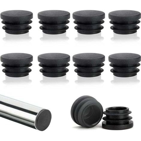 Lot de 10 capuchons de lattes rondes de 22 mm, capuchons de lattes en tube rond, capuchons de chaise ronds en plastique, capuchons d'ailes ronds, protection parfaite pour les meubles et les sols (1/5)