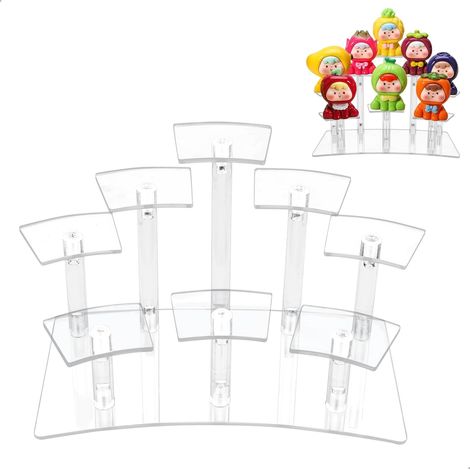 CCYKXA Perfume Display Stand, Acrylic Display Stand, Transparent Tiered Display Stand, for Desserts, Figurines, Jewelry, Cupcakes, Nail Polish, Spices, Collectibles, Jewelry (1 Piece, 8 Tiers) (1/5)
