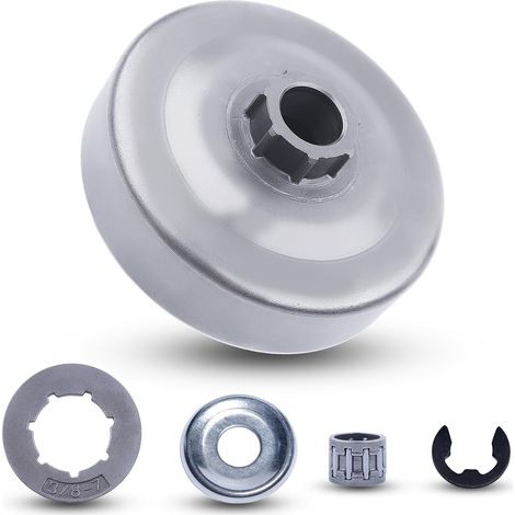 Kit de pignon de tambour d'embrayage Adefol 3/8"-7T pour Stihl 024, MS240, 026, MS 260 Pro, MS261, roulement à aiguilles, E-clip, rondelle, pièces de rechange (1/5)