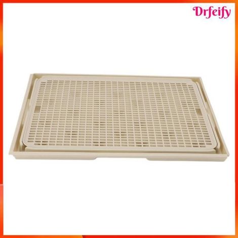 Tapis de litière pour chat - - Modèle 3 pièces - Double couche - Antidérapant - Kaki 41x28 cm (1/5)