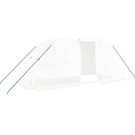 Invernadero de carpa para plantas flores y verduras con estructura de acero 10 m² 5 x 2 x 23 m color blanco 020044527