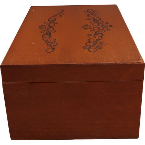 Coffret Vintage Bois Nature & Sécurité - Boîte de Rangement Multifonction Décoratif Grands Capacité avec Fermeture Flip Top Lock pour Bijoux (1/5)