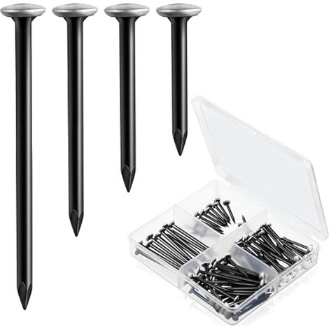 120 Clous à Tableau Set (20/25/30/40mm) - Clous en Acier Inoxydable à Tête Dorée pour Béton, Brique & Bois - Sans Perçage - Préserve les Murs - Boîte de Rangement 4 Cases Incluse