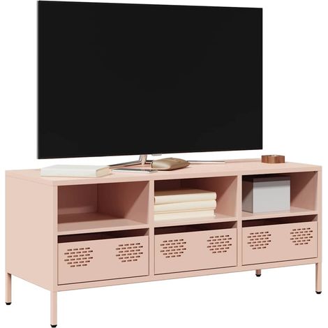 TV-Schrank Rosa 101,5x39x43,5 cm Kaltgewalzter Stahl