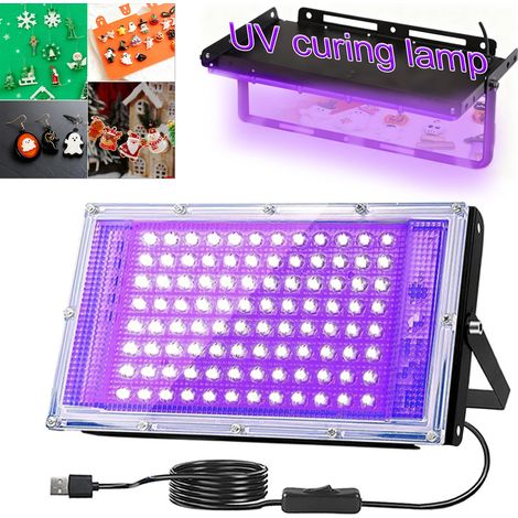 Proyector de luz negra UV: potente, resistente al agua, ideal para eventos, 96 LED. (1/5)