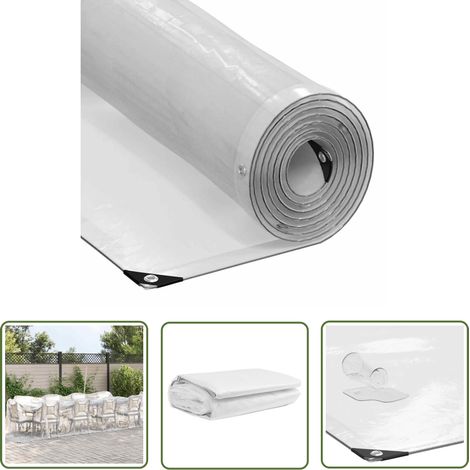 vidaXL Transparente Plane mit Ösen 2x8 m Polyethylen