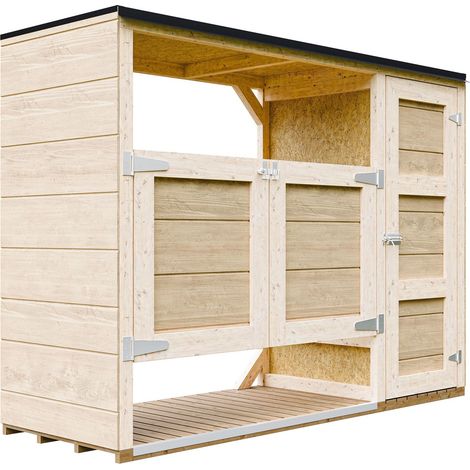 Mülltonnenbox 2er 240L Aus Wetterfest LP Smartside Holz, Mülltonnenverkleidung mit Türen, Garten Mülltonnenbox, Moderne garten box Außen – Timbela M981A