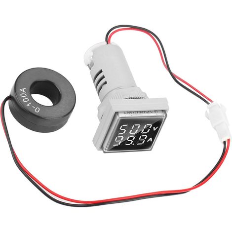 LED-Digitalanzeige für Wechselspannung und -strom, 22 mm, 0-100 A (weiß) (1/5)