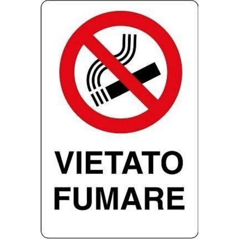 CARTELLO SEGNALETICA INFO SICUREZZA DIVIETO VIETATO FUMARE TARGA ADESIVA
