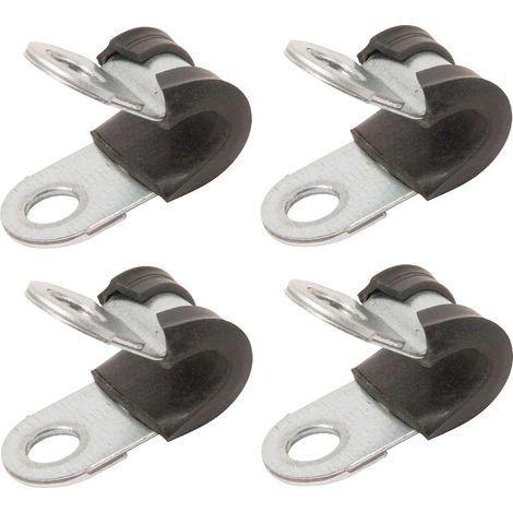 Cyclingcolors – Lot de 4 colliers de serrage métallique 10mm – Insert caoutchouc pour fixation tube P – Serre-câble tuyau conduit (1/2)