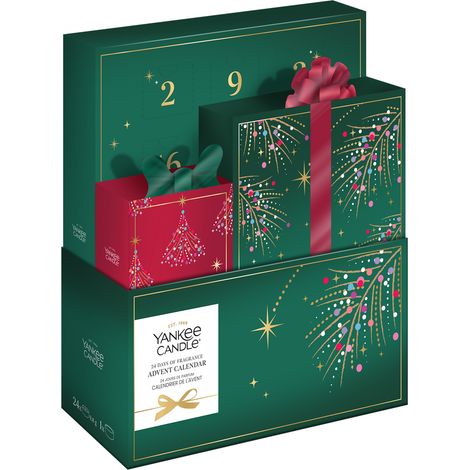 Calendario dell'Avvento 24 Fragranze Verde Rosso Yankee Candle