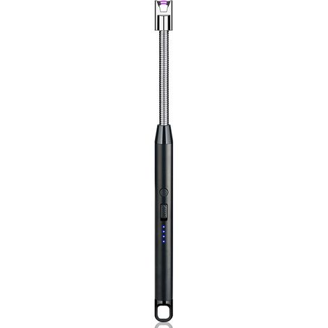 Allume Bougie Electrique, USB Rechargeable Arc Briquet avec Affichage de Batterie LED Long Flexible 360º Coupe-Vent pour Cuisine Barbecue Bougie Gazinière Camping,Noir (1/5)