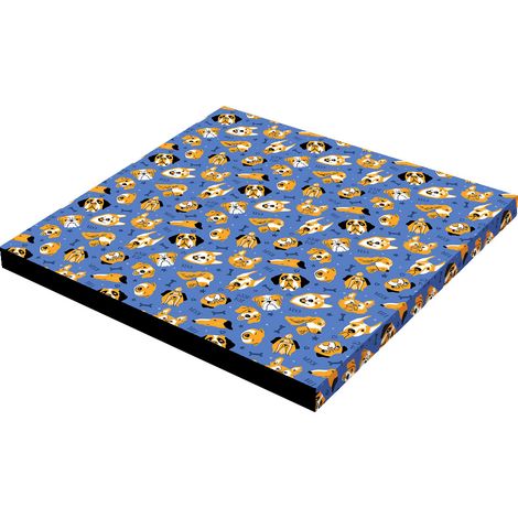Letto - Materasso quadrato Cani Blu 60x60x5 cm (1/5)