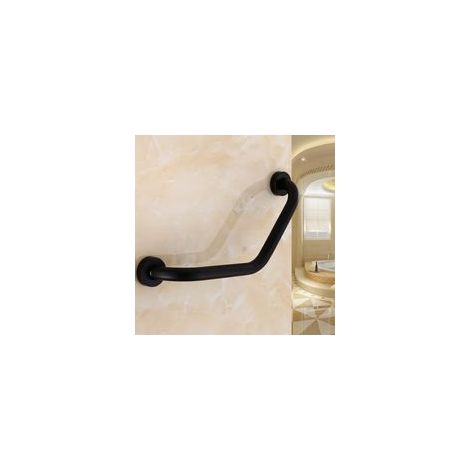 Barre de maintien douche en acier inoxydable 304 Charge maximale 180 kg Installation facile avec vis dissimulées Noir mat (1/5)