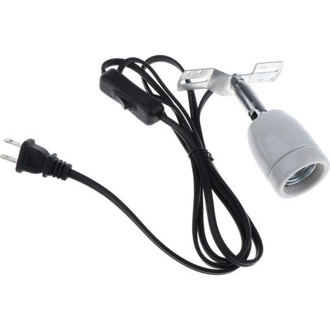 Support de lampe chauffante pour reptiles, rotatif en céramique avec interrupteur et clip pour animal domestique, lézard, tortue, reptile (1/5)