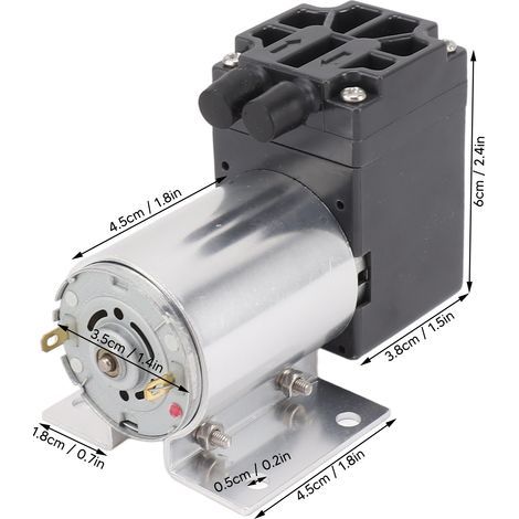 12V oil-free vacuum pump, 5 L/min, -65 to -120 kPa, with bracket, for sealers, gas analysis and industrial equipment (1/4)