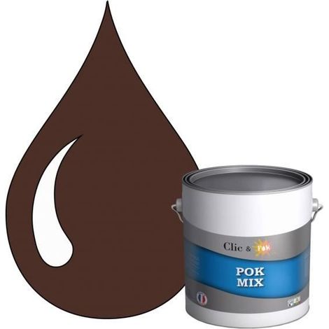 Peinture d'Accroche et Finition 2 en 1 - POK - Marron Acajou - Acrylique Satinée - 3L - Intérieur (1/4)