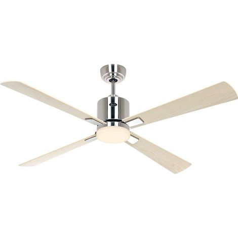 Ventilateur de plafond ECO NEO III 132, Chrome brossé - Érable/Hêtre, Wi-Fi avec éclairage (1/2)
