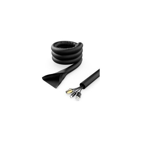 2m Noir Faisceau de Câbles de Fermeture Automatique Gestion des Câbles Gaine de Câble Protection de Câble Gaine de Câble en Nylon Robuste Maison Lieu de Travail Bureau (1/5)