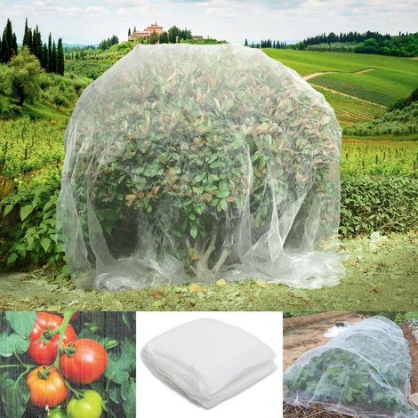 Filet de protection en maille ultra fine pour jardin, 2,5 x 10 m, filet de protection contre les insectes, anti-oiseaux, papillon pour légumes, plantes, fruits, fleurs (2,4 x 10,1 m)